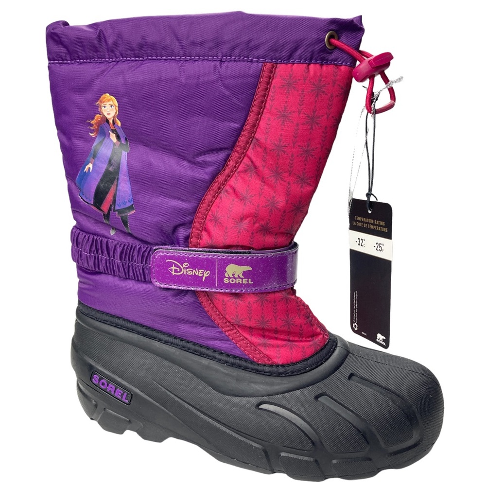 Disney Sorel rain boots Waterproof Little Youth Flurry Frozen 2 PURPLE, - Picture 2 of 13